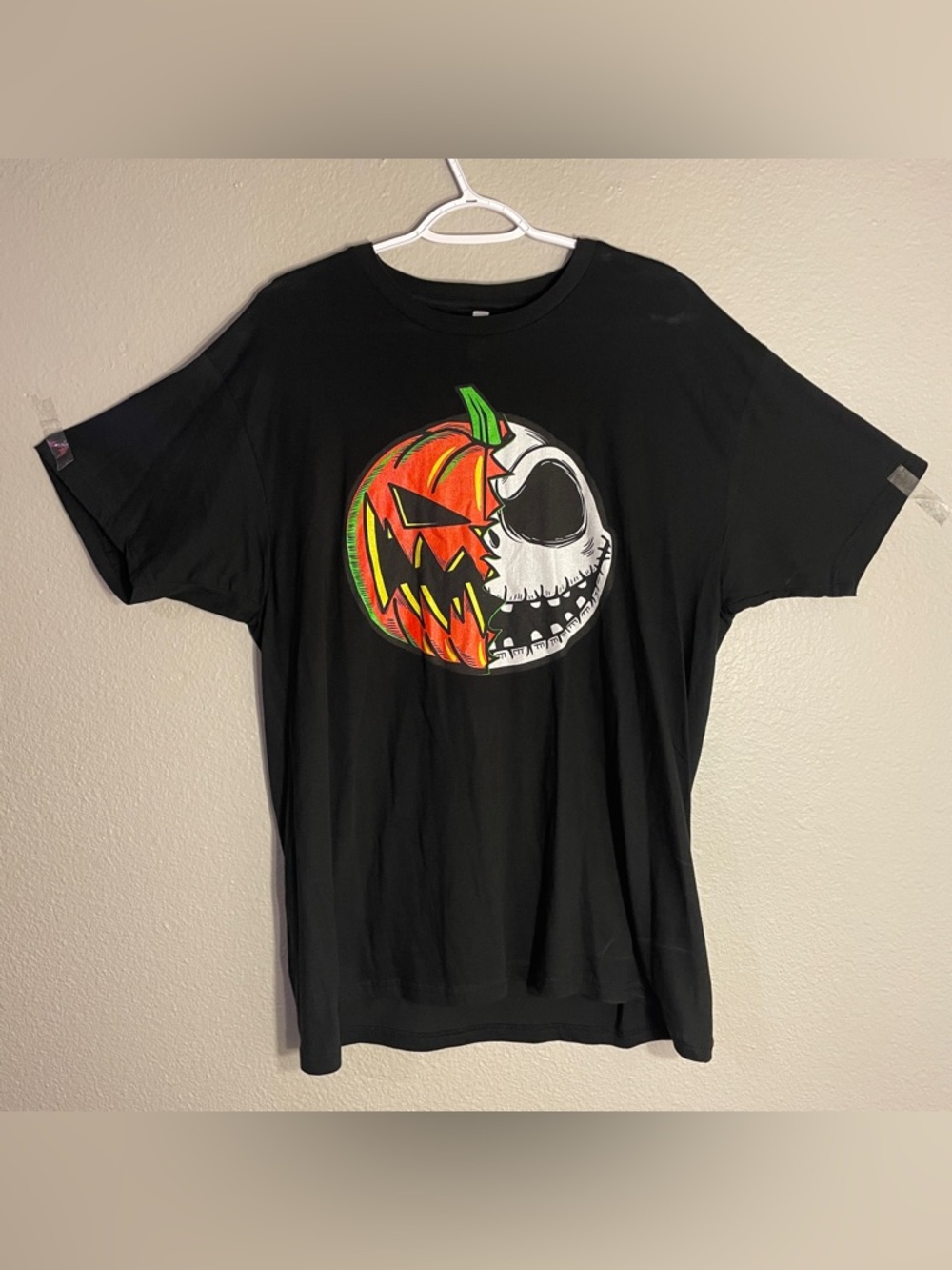 Disney Jack Skellington Pumpkin Face T-Shirt Black XL Halloween Nightmare Before - Picture 2 of 10